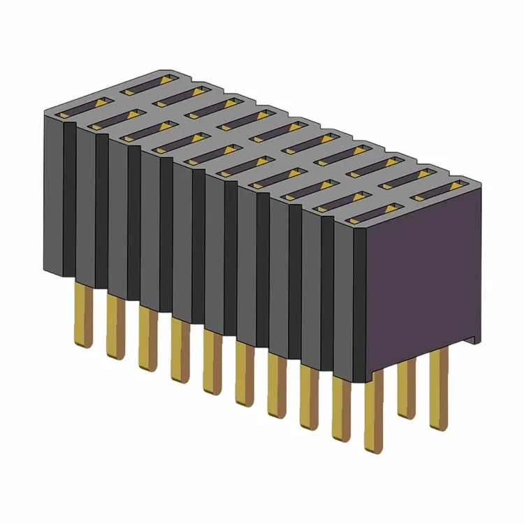 Жіночий заголовок 1,27x2,54 мм, дворядний, 180 градусів DIP